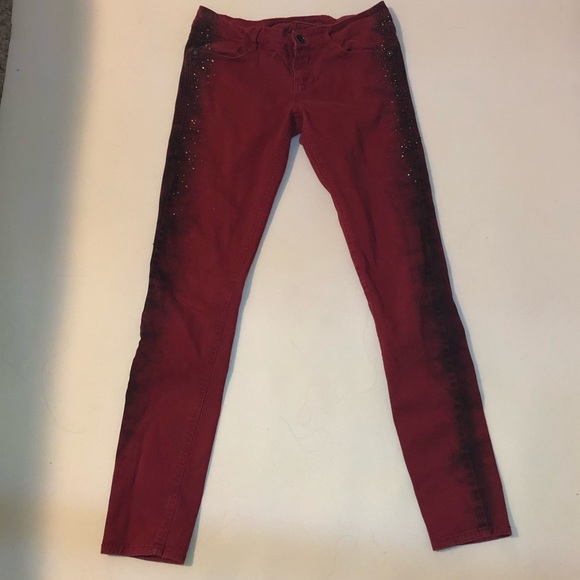 Punk Chic! Sz 5 Truce Blingy Red Jeans - Picture 2 of 4
